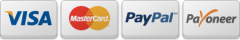 Visa - MasterCard - PayPal - Payoneer